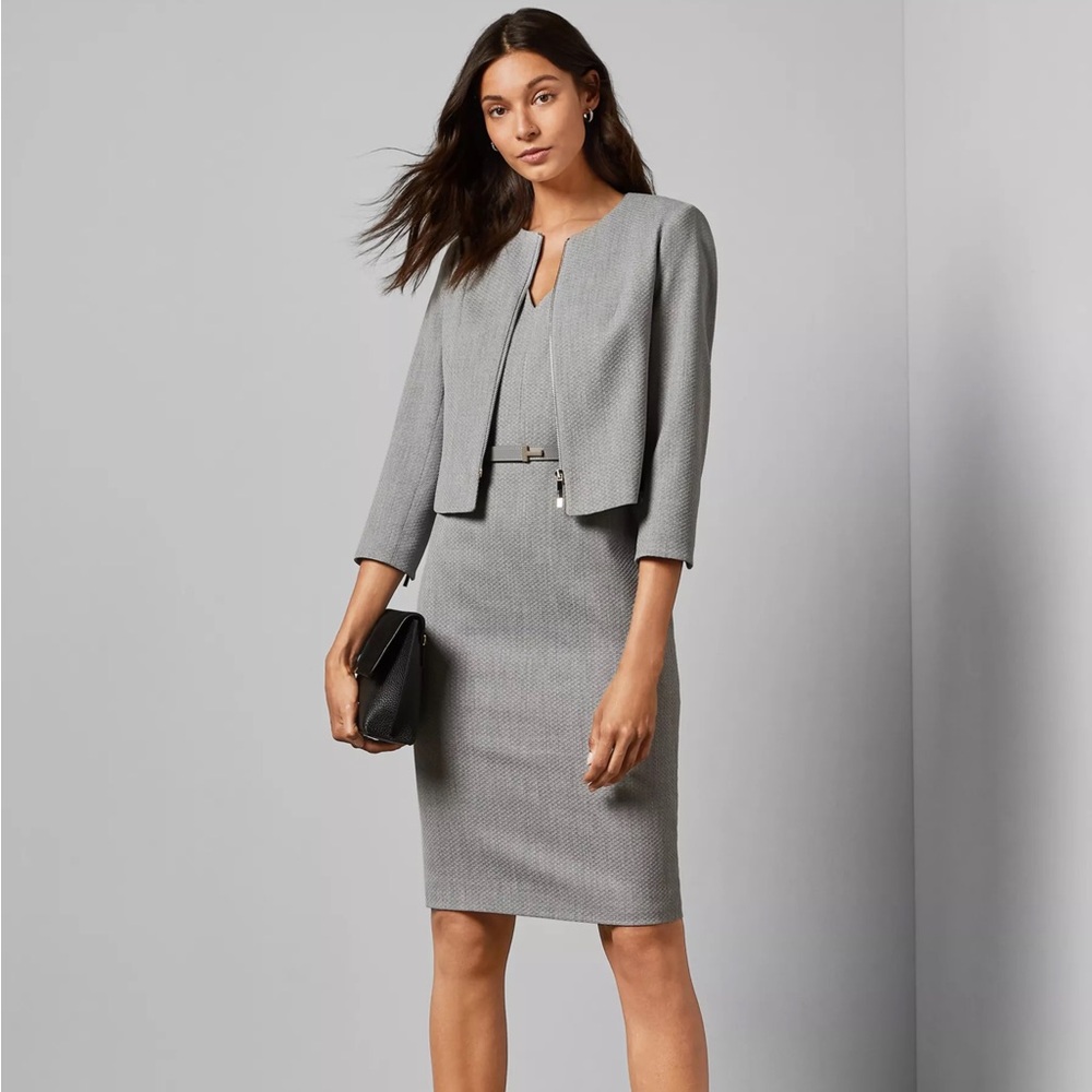 Ted Baker London Gray Blazer & Dress Set